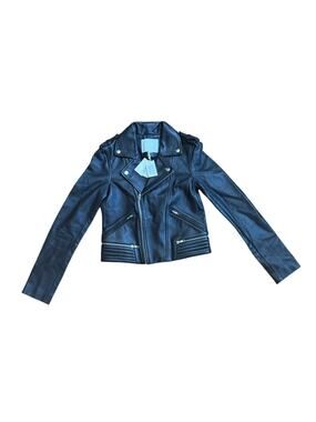 Maje NWT Black Leather Moto Jacket